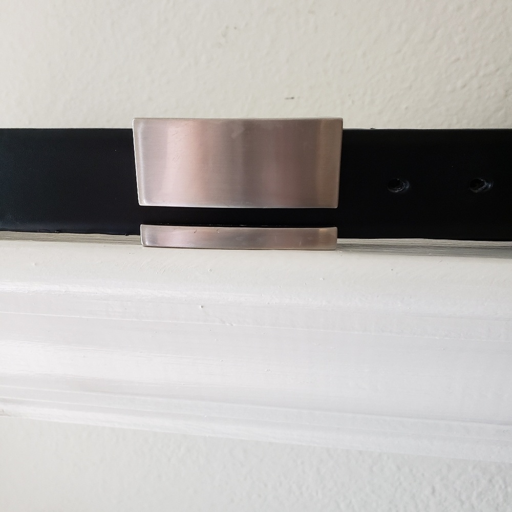 Men's Black Ping Leather Belt Size 42